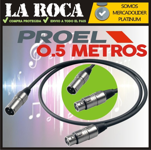 Imagen 4 de 10 de Cable Xlr Proel Bulk250lu05 Dmx Canon Canon 50 Cm La Roca