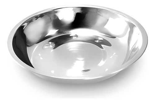 Prato Redondo Em Aço Inox Fundo 20x3cm Creches Escolas