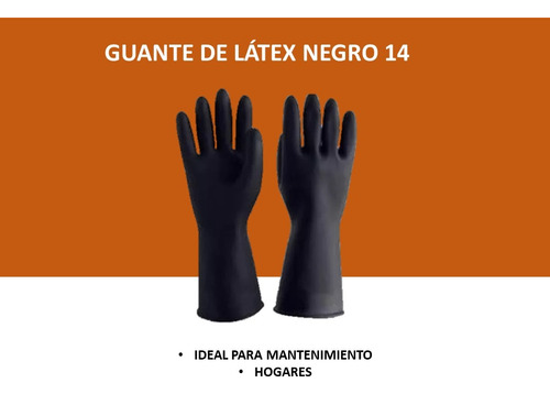 Guante Látex Mantenimiento Negro 14 (12 Pares)