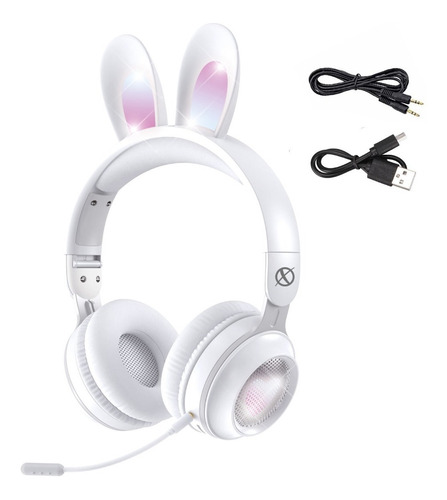 Auriculares Bluetooth Xinua Bunnybrush Luces Mic Desmontable