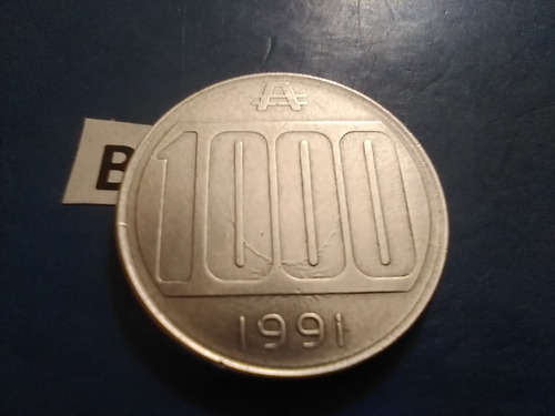 Moneda 1000 Australes Argentina 1991 1/2 Escudo Parte Inferi