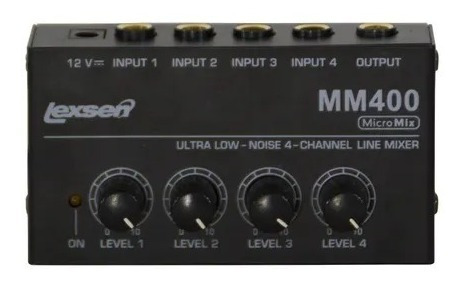Mixer De Áudio Compacto Mm400 Lexsen Com 4 Canais