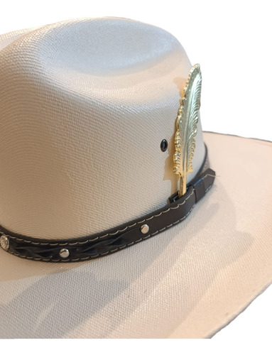 Sombrero Vaquero Unisex Horma Sinaloa Con Pluma Metálica M