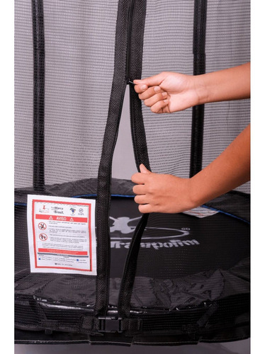 Henri Trampolim Kids Cama Elástica 2.44 m Cor Da Proteção Das Molas Multicolor e Tela Preta