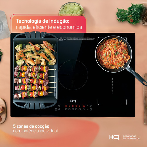 Cooktop De Indução Hq 5 Bocas Preto 9000w Hq-ide9005fz 220v