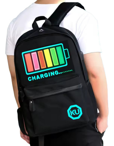 Mochila Hero Con Pantalla Led Sensor Y Llavero De Regalo