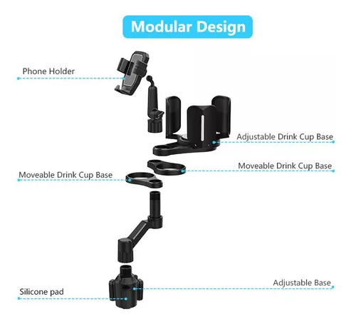 Soporte Para Teléfono Celular Con Portavasos