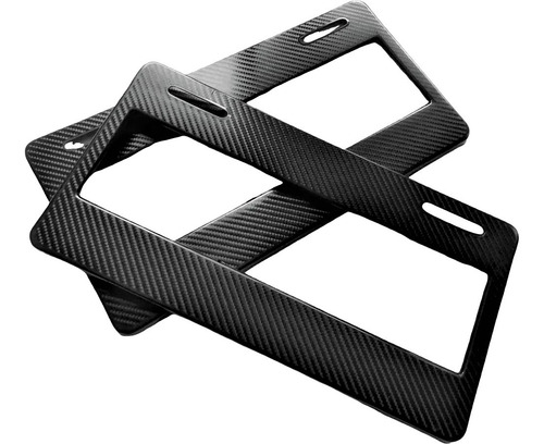 (2pz) Juego Par Porta Placas Universal Tipo Fibra De Carbono