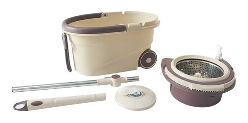 Mopa Centrifuga Acero Ruedas Manija + 2 Mopas Balde