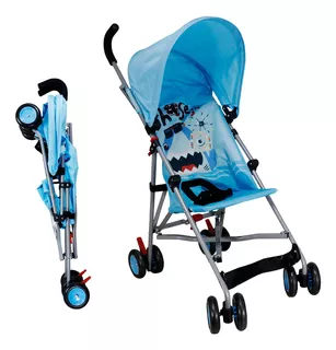 Carriola De Bastón Plegable Para Bebé Ligera Infantil Paseo Color Azul