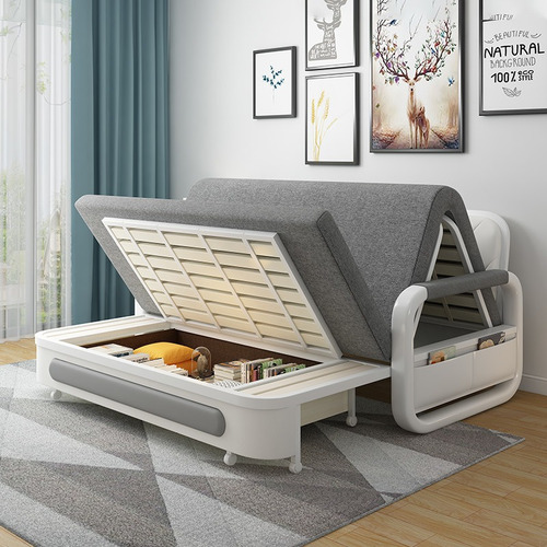 Sofá Cama Individual Con Almacenaje Nórdico Plegable 80cm