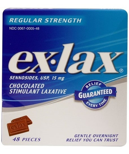 Ex-lax Fuerza Regular Chocolated Laxante Estimulante 48