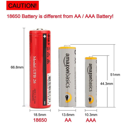 Imagen 5 de 9 de Batería Pila 18650 Recargable Litio Ion 3000 Mah Reales