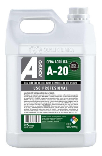 Cera Acrílica Acrylpo A20 X 5 Lt. Nueva Fórmula