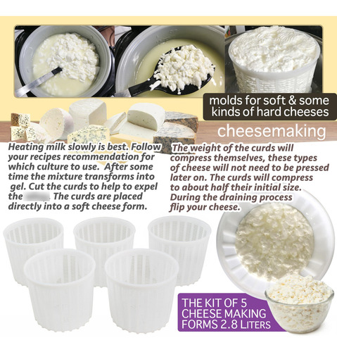 Molde Para Hacer Queso Fresco 2,8 Litros Suministros Cas
