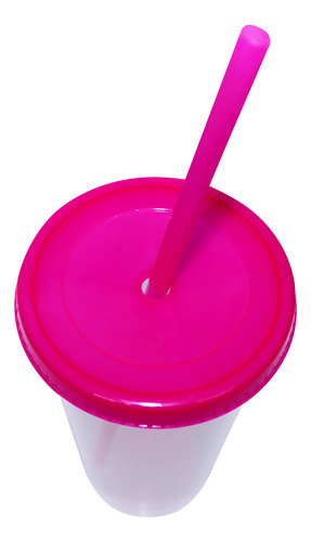 Vaso Mágico Cambia De Color C/tapa Y Popote 710 Ml, 10 Pzas