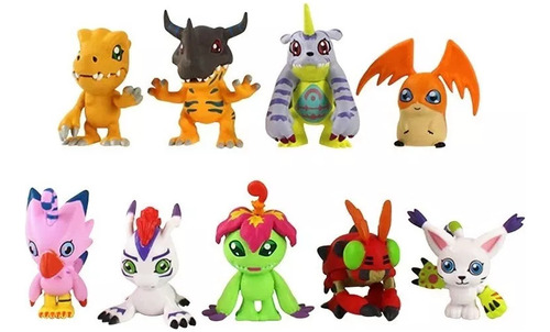 Figuras De Digimon Set 9 Piezas - 4-5 Cm