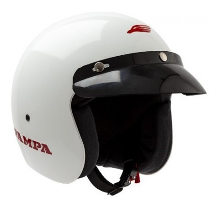 Casco Para Moto Abierto Halcon Pampa Blanco Brillante 