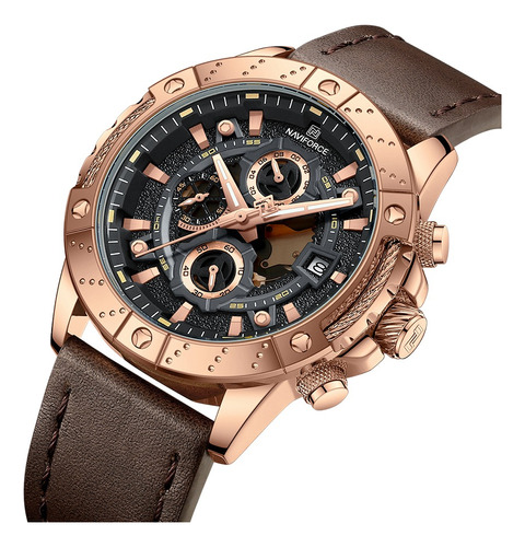 Relojes Naviforce Leather Casual Sport Chronograph Para Homb