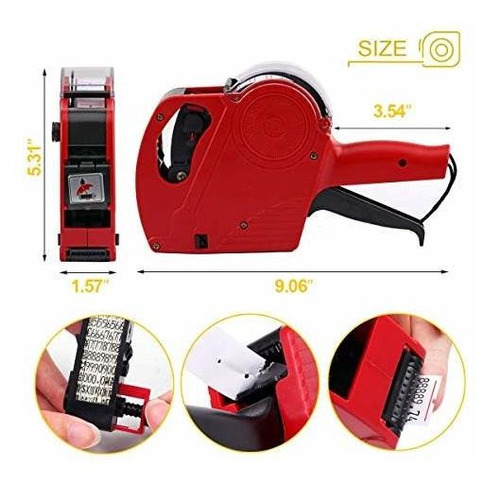 Imagen 2 de 7 de Kit De Máquina Etiquetadora De Precios, Rojo