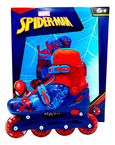 Patines En Linea Para Niños Ajustables Spiderman 19 A 21