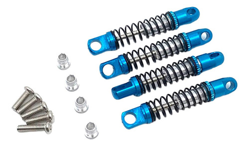 4 Piezas Amortiguador De Coche 1/18 Ajuste Rc Modelo Azul