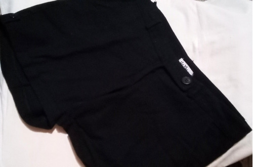 Short De Lino Negro Xl - Usado En Excelente Estado