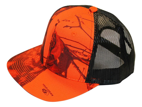 Mossy Oak Blaze Orange Camo Trucker Hat Gorra Hombre Malla O