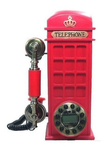 Telefone Com Fio Cabine Londrina Retro Vintage