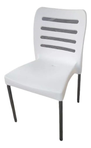 Silla Cocina Comedor. Casco Pvc- Patas De Cromada- Ambar