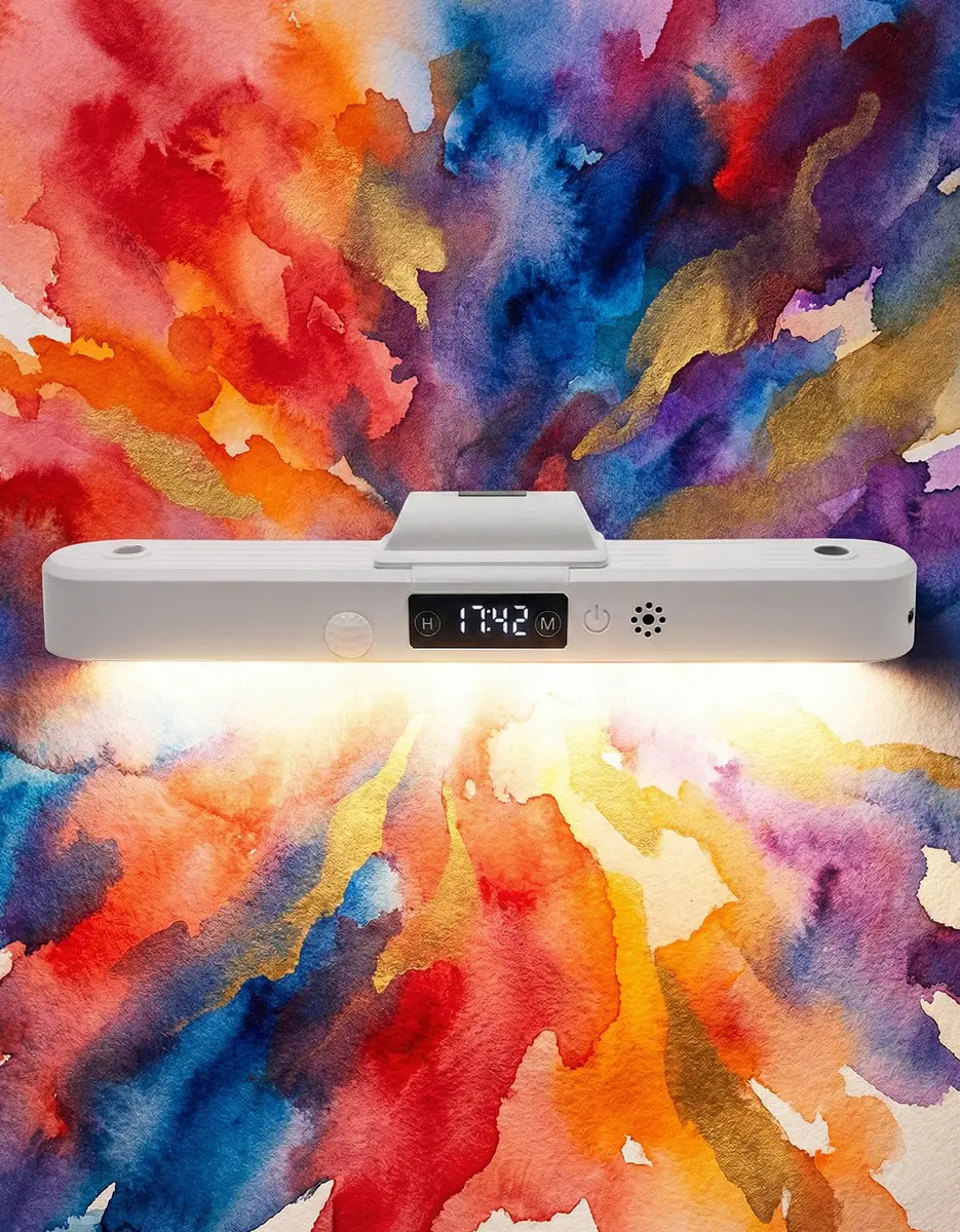 Luminária LED Mesa LUARSHOP Magnética Recarregável com Relógio Digital USB-C