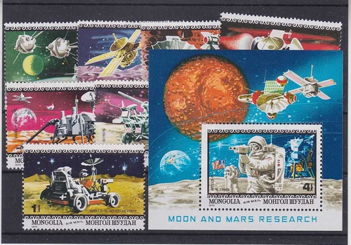 Mongolia 1979 : 10 Aniv De Viajes A Luna , Espacio