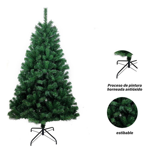 Árbol De Navidad Artificial 2.1m Frondoso Verde 1000 Ramas
