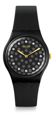Imagen 1 de 4 de Reloj Swatch Sparkle Night De Silicona Para Mujer Ss Color De La Malla Negro Color Del Bisel Negro Color Del Fondo Negro
