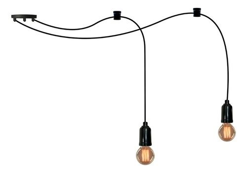 Luminaria Pendente Aranha Spider Octoplus 2 Fios 3m Preto 110v/220v