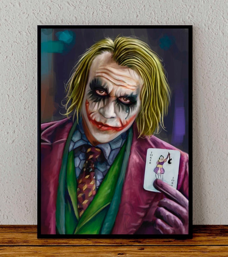Cuadro 33x48 Poster Enmarcado Joker Heath Ledger Dc Comics