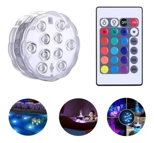 Pack De 2 Luces Sumergible Led 16 Colores Piscina