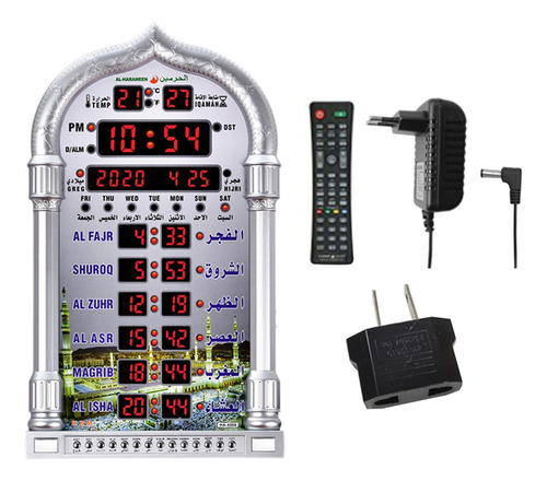 Reloj Led Azan, Reloj De Oración, Reloj Decorativo, Plata