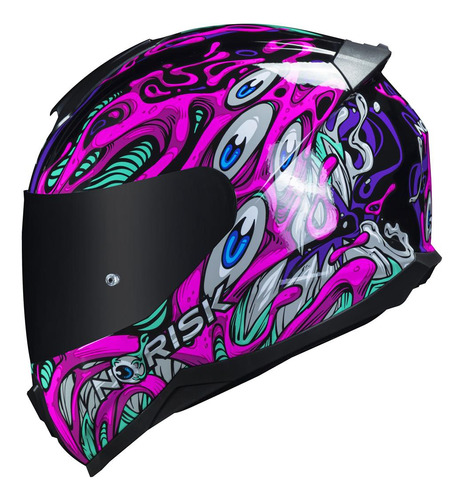 Capacete Feminino Norisk Razor Parasite Rosa Moto Fechado