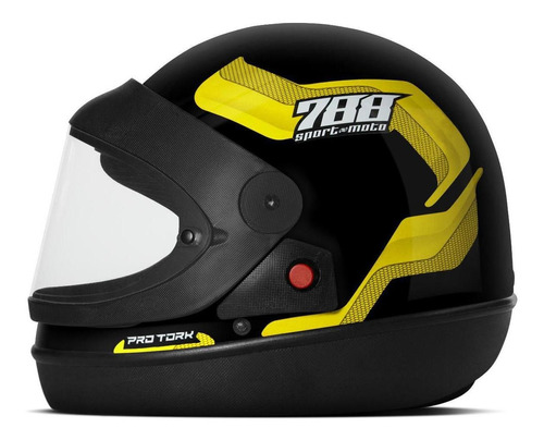 Capacete Protork Sport Moto 788 Amarelo 58