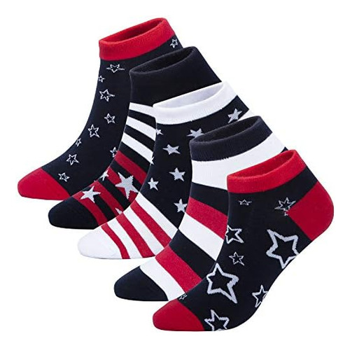 Kony 5 Pares De Calcetines Tobilleros De Corte Bajo De Algod