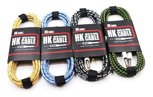 Cable De Audio 3mts Para Guitarra Eléctrica Bajopiano Amplif