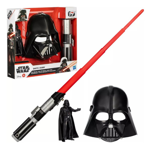 Star Wars Set Darth Vader Mascara Con Sable De Luz Y Figura