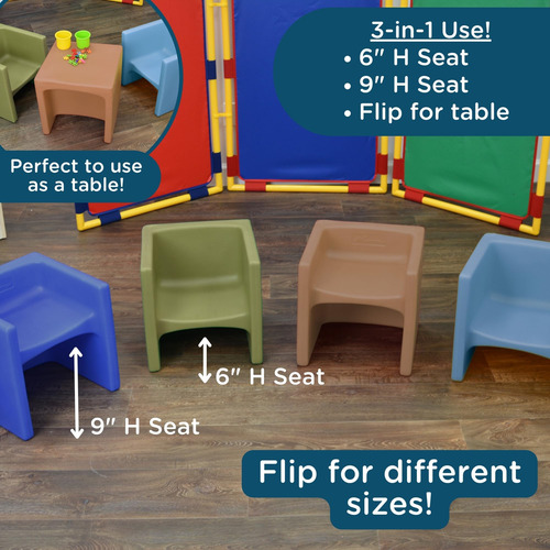 Sillas Cubo Para Niños Juego De 4 Asientos Flexibles Color