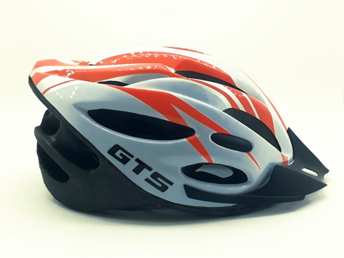 Capacete Com Sinalizador Led Ciclismo Bike Laranja Branco