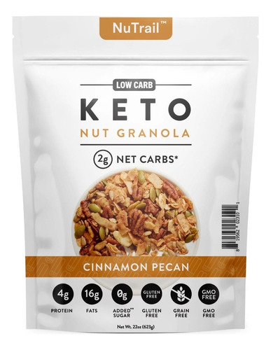 Nutrail Granola Keto Bajo Carbs Canela Nuez 22oz