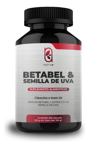 Betabel Y Semilla De Uva - 200 Cápsulas Antioxidantes, Beet Sabor Sin Sabor