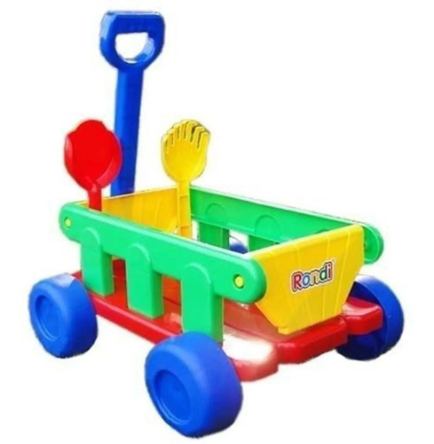 Imagen 3 de 4 de Carro De Arrastre Wagon Con Balde Pala Y Rastrillo Rondi