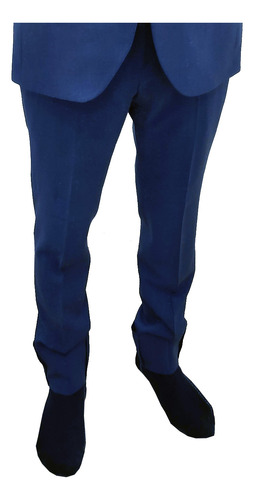 Pantalón De Vestir Caballero, Contempo, Slim Fit, Azul Medio