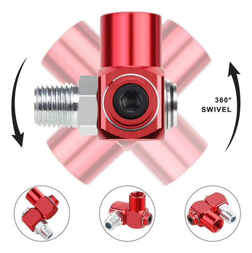 Conector Pneumático Mangueira Giratória Conetor Vermelho